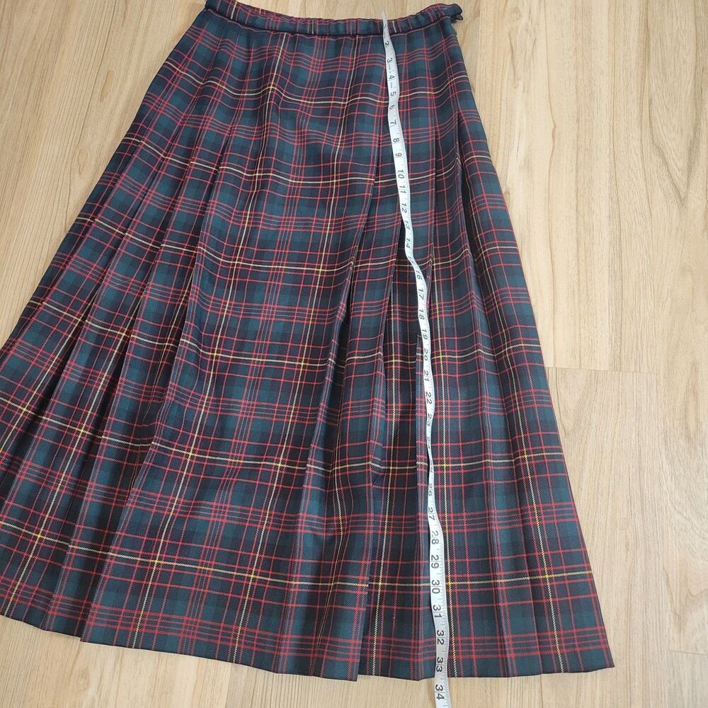 Pendleton Pleated Skirt Size 8 Womens Multicolor Tartan Plaid Pure Virgin Wool - Picture 6 of 12